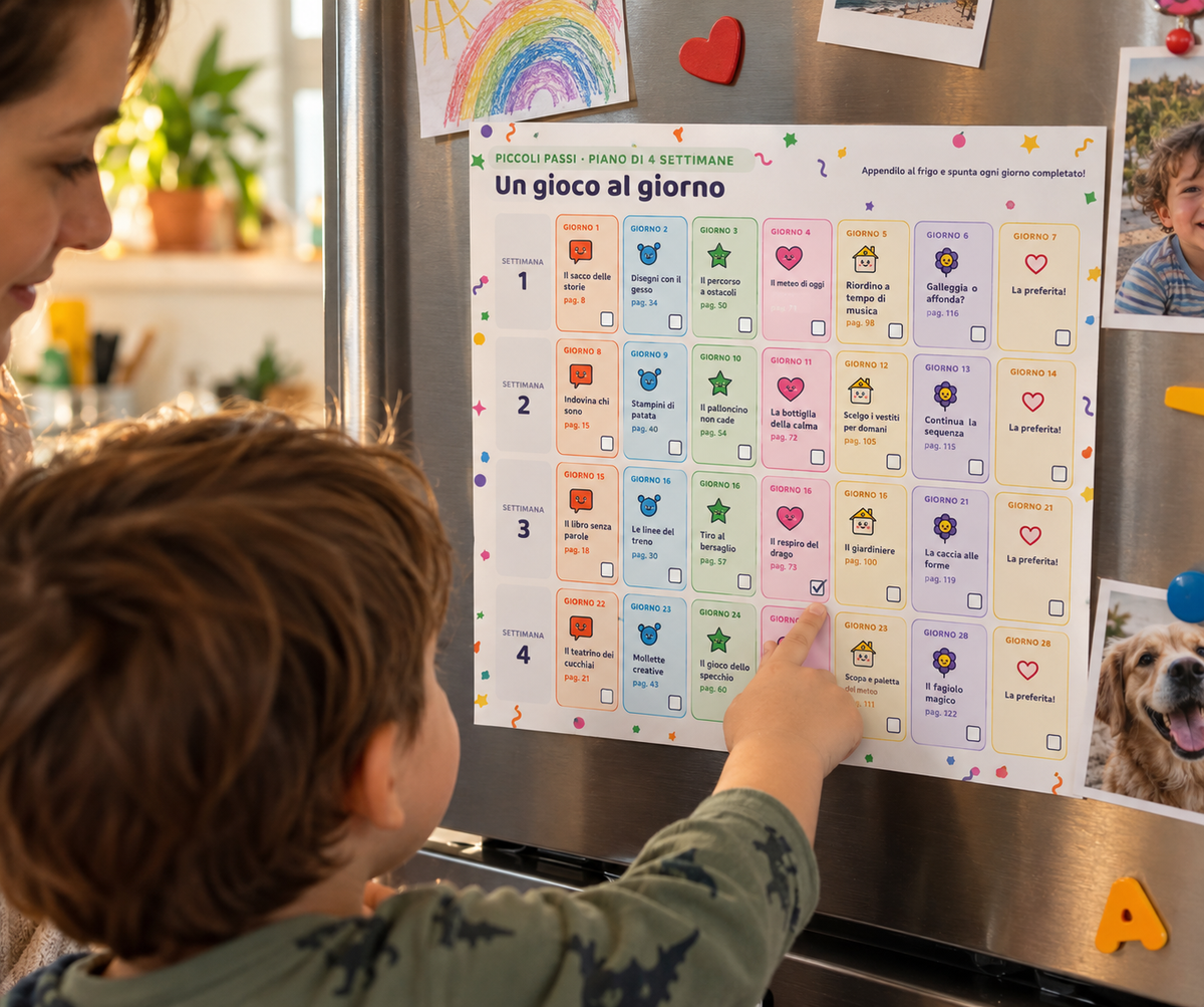 Il piano di 4 settimane appeso al frigo